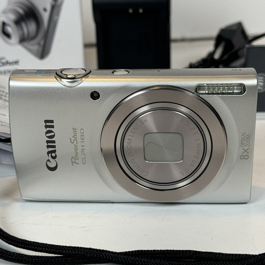 Canon PowerShot ELPH 180 20MP Digital Camera Silver Mint EUC